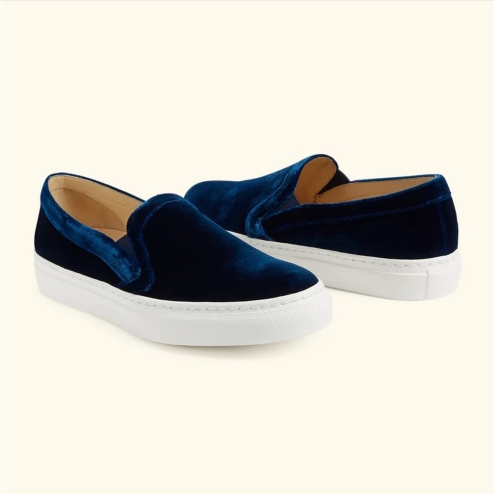 M. Gemi Cerchio Blue Velvet Slip On Sneakers